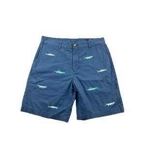 Vineyard Vines Breaker Shorts Men 33 Navy Blue Embroidered Marlins Cotton 1H0449